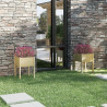 Jardineras 2 unidades madera maciza de pino 50x50x70 cm 1