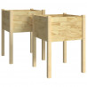 Vasos/floreiras de jardim 2 pcs 50x50x70 cm pinho maciço 2