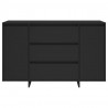 Aparador con 3 cajones madera contrachapada negro 120x41x75 cm 5