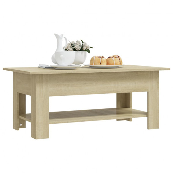 Mesa de centro madera de ingeniería roble Sonoma 102x55x42 cm M 5