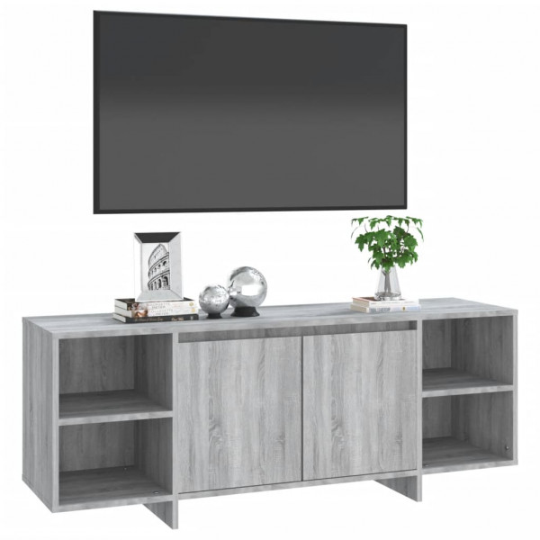 Mueble de TV madera de ingeniería gris Sonoma 130x35x50 cm M 4