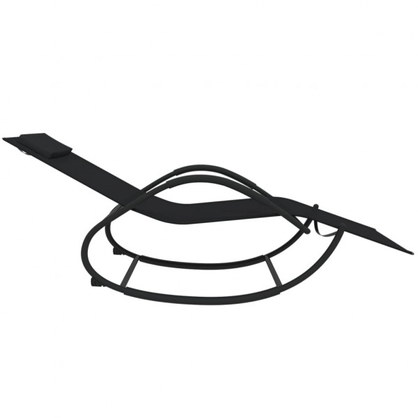 Tumbonas mecedoras 2 uds acero negro y textilene M 5