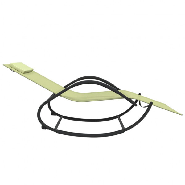 Espreguiçadeira baloiço 2 pcs aço e textilene cor creme M 5