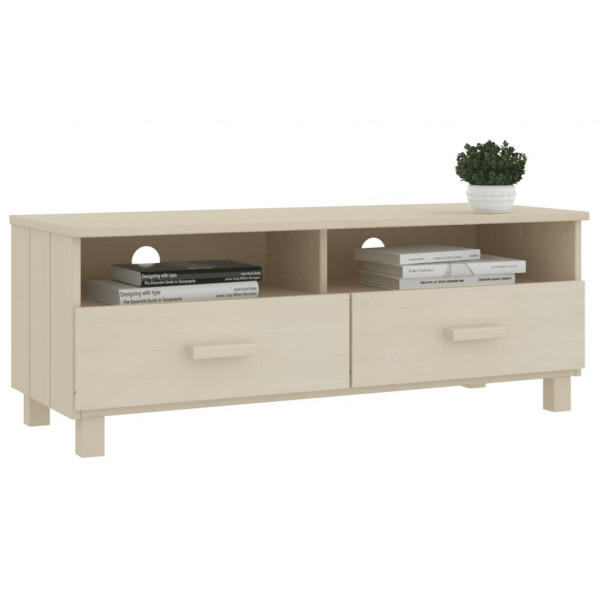 Mueble TV HAMAR madera de pino maciza marrón miel 106x40x40 cm M 3