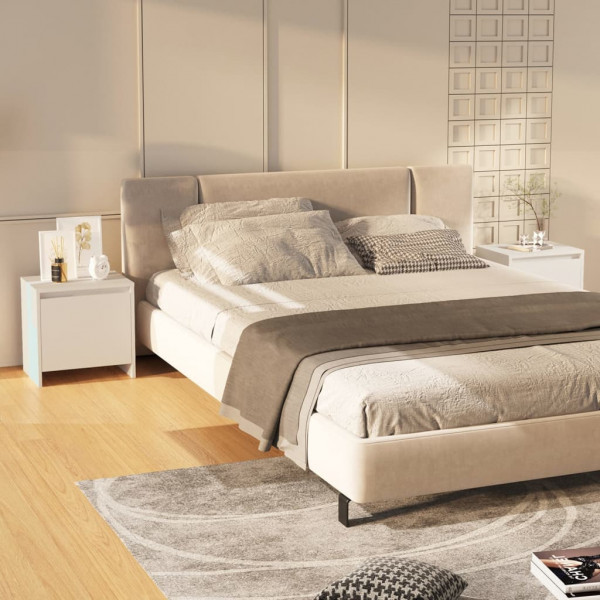 Mesitas de noche 2 uds madera ingeniería blanco 45x34x44.5 cm D