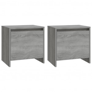 Mesa cabeceira 2 pcs derivados de madeira sonoma cinza H