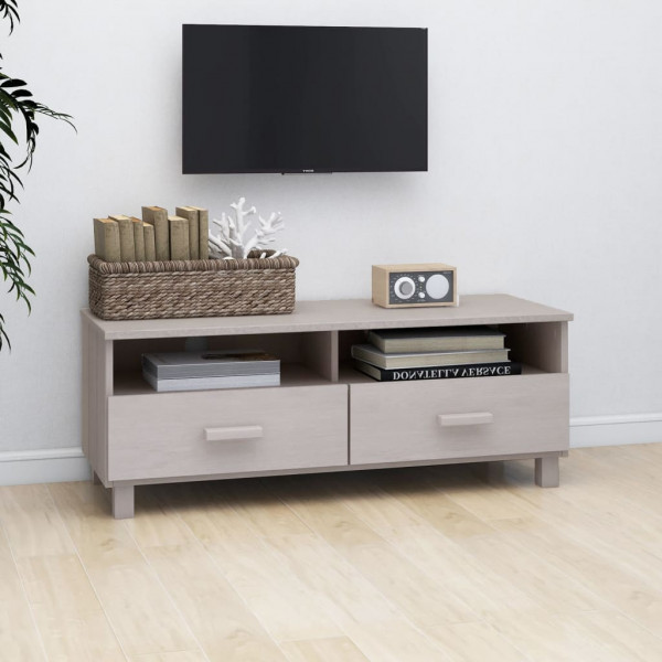 Mueble de TV HAMAR madera maciza de pino blanco 106x40x40 cm M 4