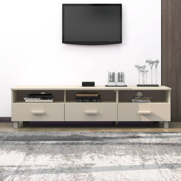 Mueble TV HAMAR madera de pino maciza marrón miel 158x40x40 cm D