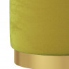 Hocker de almacenaje redondo verde mostaza terciopelo 4