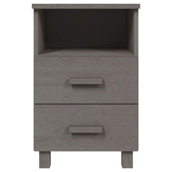 Mesita de noche HAMAR madera pino maciza gris claro 40x35x62 cm M 4