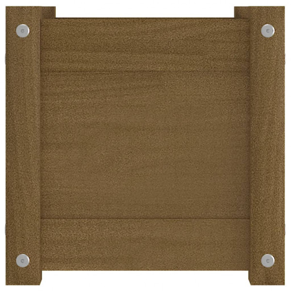 Jardinera de madera maciza de pino marrón 31x31x31 cm M 5