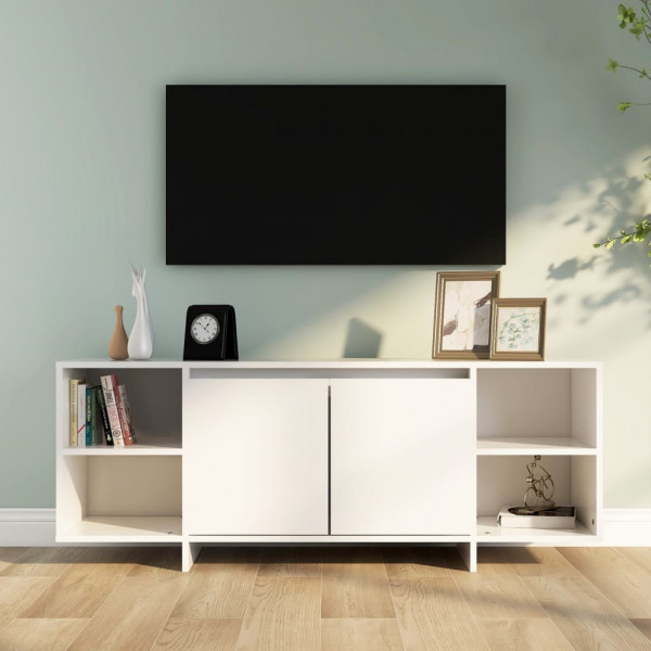 Mueble para TV madera contrachapada blanco 130x35x50 cm M 3