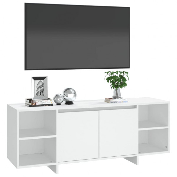 Mueble para TV madera contrachapada blanco 130x35x50 cm M 4