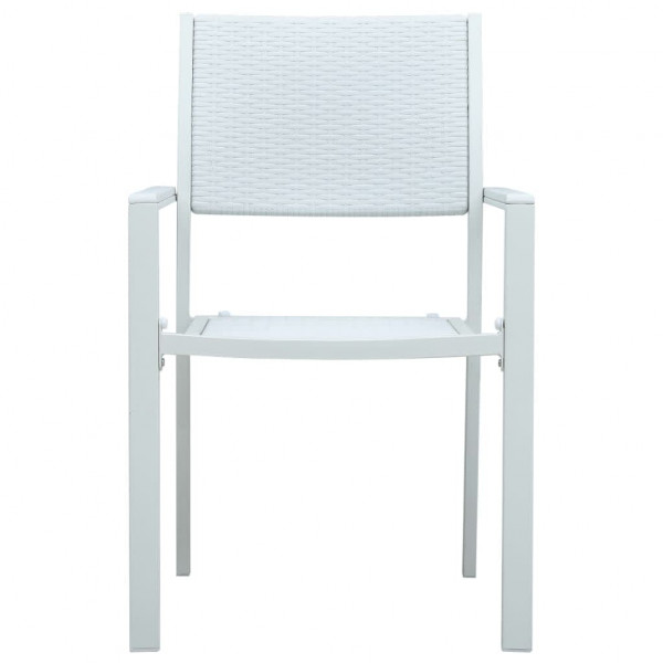 Juego de comedor de jardín de 5 piezas blanco M 5