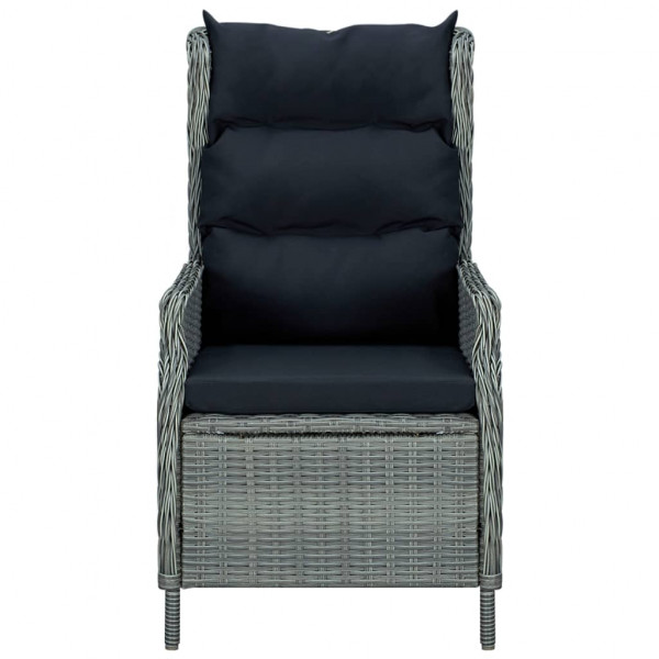 7 pcs conjunto de jantar para jardim cinzento-claro M 4