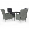 Juego de comedor de jardín 5 piezas gris claro 2