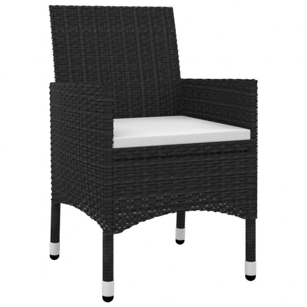 Set comedor de jardín 5 pzas y cojines ratán sintético y vidrio M 3