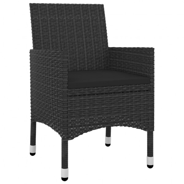 Set comedor de jardín 3 pzas y cojines ratán sintético y vidrio M 3