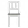 3 pcs conjunto mesa e cadeiras infantil MDF branco e cinzento 5