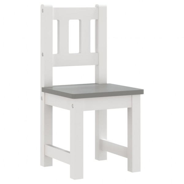 Mesa y sillas infantiles 4 piezas MDF blanco y gris M 5