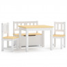 Mesa y sillas infantiles 4 piezas MDF blanco y beige 2