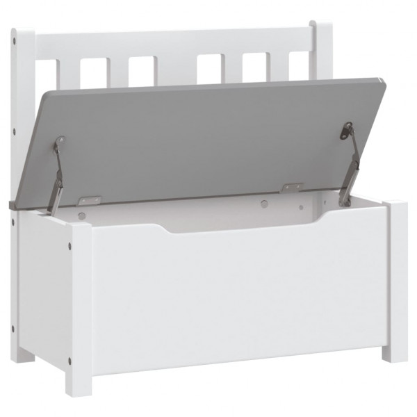 Banco de arrumação infantil 60x30x55 cm MDF branco e cinzento M 3