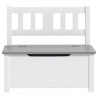 Banco de almacenaje para niños MDF blanco y gris 60x30x55 cm 4