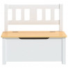 Banco de almacenaje para niños MDF blanco y beige 60x30x55 cm 3