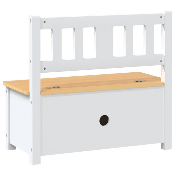 Banco de arrumação infantil 60x30x55 cm MDF branco e bege M 5