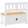 Banco de arrumação infantil 60x30x55 cm MDF branco e bege 5
