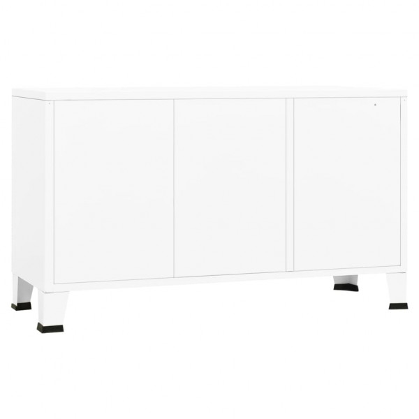 Aparador industrial 105x35x62 cm metal e vidro branco M 5