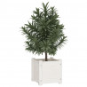 Jardinera de madera maciza de pino blanco 31x31x31 cm 3