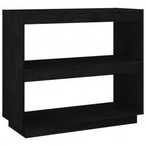 Estantería de madera maciza de pino negra 80x35x71 cm H