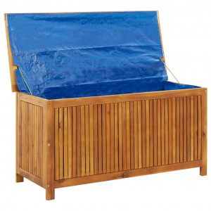 Caja de almacenaje de jardín madera maciza acacia 113x50x58 cm H