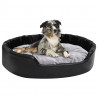 Cama para perros felpa y cuero sintético negro gris 90x79x20 cm 1