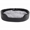 Cama para perros felpa y cuero sintético negro gris 99x89x21 cm 4