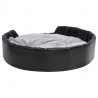 Cama para perros felpa y cuero sintético negro gris 99x89x21 cm 5