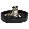 Cama para perros felpa y cuero sintético negra 90x79x20 cm 1