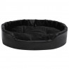 Cama para perros felpa y cuero sintético negra 90x79x20 cm 4