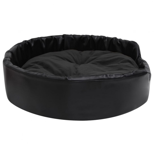 Cama para perros felpa y cuero sintético negra 90x79x20 cm M 5