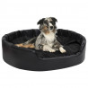 Cama para perros felpa y cuero sintético negro 99x89x21 cm 1
