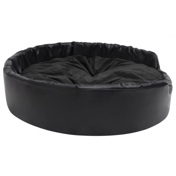 Cama para perros felpa y cuero sintético negro 99x89x21 cm M 4