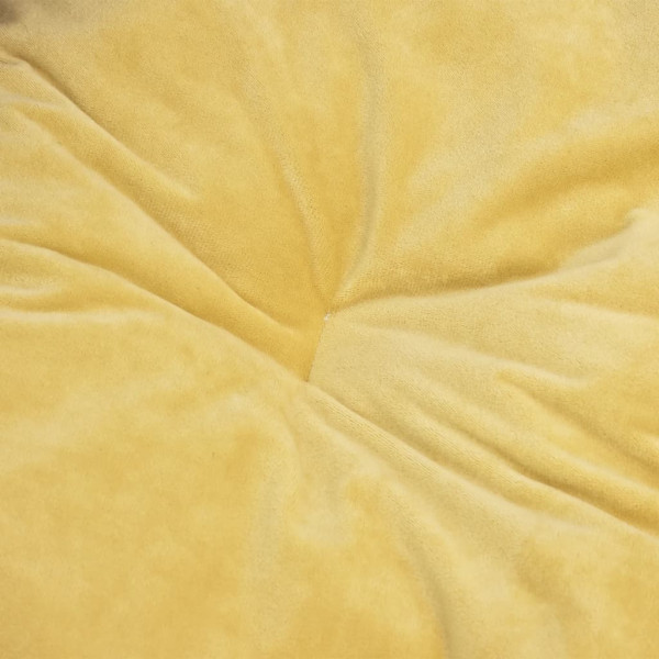 Cama de perro felpa y cuero sintético negro amarillo 99x89x21cm M 3
