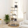 Rascador para gatos con postes de sisal gris claro 188 cm 1