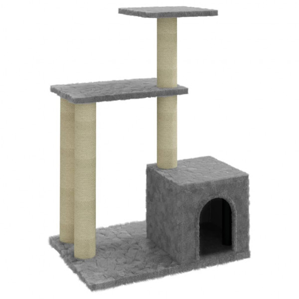 Poste para arranhar gatos com postes de sisal cinza claro 71 cm M 2