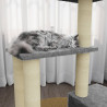Rascador para gatos con postes de sisal gris claro 71 cm 3