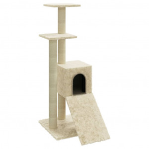 Árvore para gatos c/ postes arranhadores sisal 92 cm cor creme H