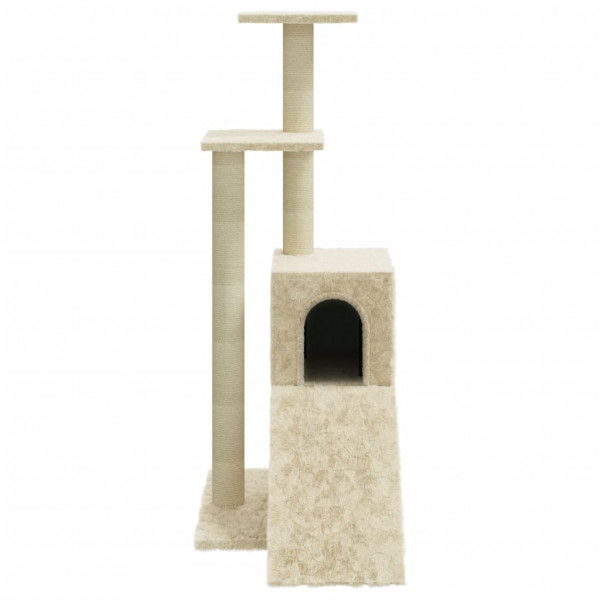 Rascador para gatos con postes de sisal color crema 92 cm M 5