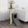 Árvore p/ gatos c/ postes arranhadores sisal 92 cm cinza-claro 1