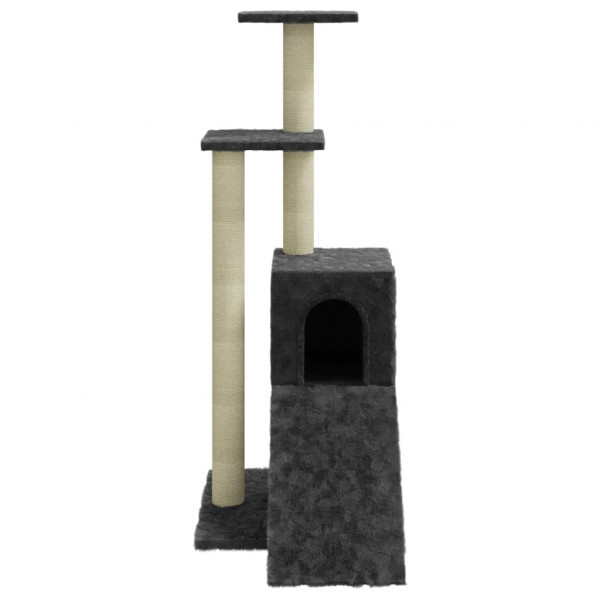 Rascador para gatos con postes de sisal gris oscuro 92 cm M 5